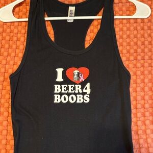 Black 'I Love Beer 4 Boobs' Tank Top